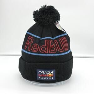 Oracle Red Bull Racing F1 Beanie Pom Hat New Era Blue One Size Fit All Y2K NWT